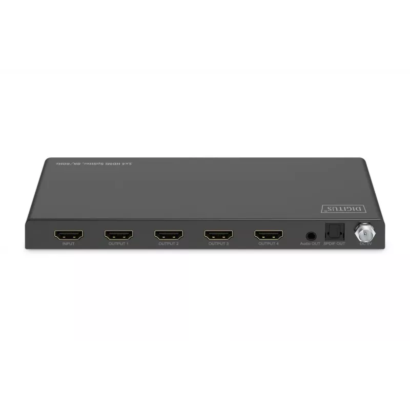 DIGITUS 1x4 HDMI skirstytuvas 8K/60Hz (4:4:4) Toslink Stereofoninis EDID valdymas