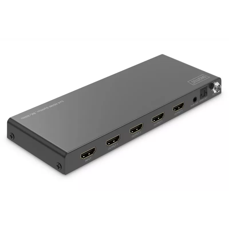 DIGITUS 1x4 HDMI skirstytuvas 8K/60Hz (4:4:4) Toslink Stereofoninis EDID valdymas