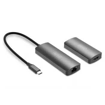 DIGITUS vaizdo ilgintuvo rinkinys USB-C - HDMI 4K/120Hz CAT6 30m