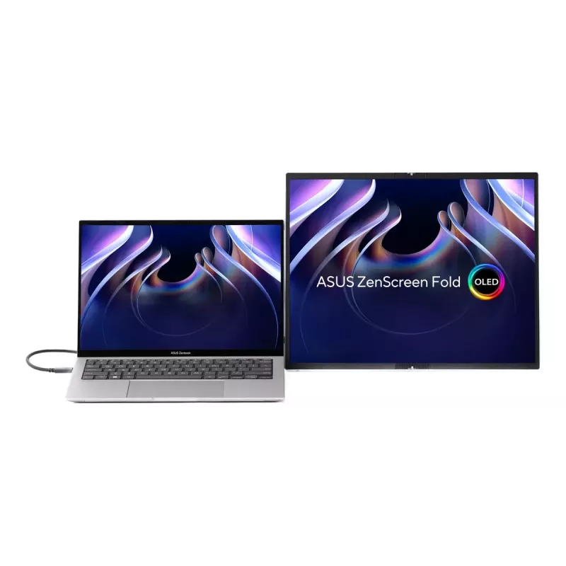 ASUS ZenScreen Fold OLED MQ17QH kompiuterio monitorius 43,9 cm (17,3 col.) 2560 x 1920 pikselių Quad HD Sidabrinis