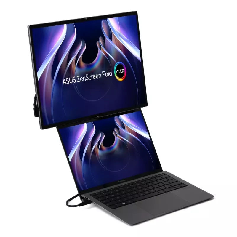 ASUS ZenScreen Fold OLED MQ17QH kompiuterio monitorius 43,9 cm (17,3 col.) 2560 x 1920 pikselių Quad HD Sidabrinis
