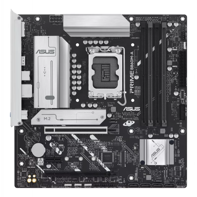 Pagrindinė plokštė ASUS PRIME B860M-A-CSM — Intel B860, LGA 1851, micro ATX, DDR5, 4 DIMM, 256 GB, 2.5 Gb Ethernet, 4x SATA III, M.2, 1x PCIe x16