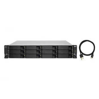 QNAP TL-R1200C-RP saugojimo diskų aptvaro HDD/SSD aptvaras Juoda, Pilka 2,5/3,5 col.