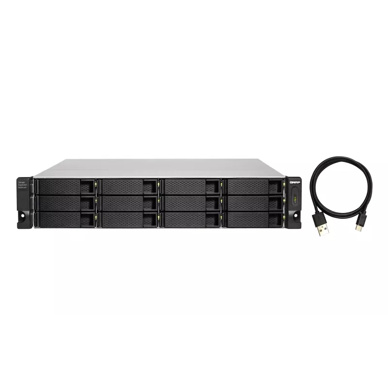 QNAP TL-R1200C-RP saugojimo diskų aptvaro HDD/SSD aptvaras Juoda, Pilka 2,5/3,5 col.
