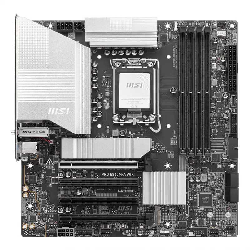 MSI PRO B860M-A WIFI pagrindinė plokštė Intel B860 LGA 1851 (Socket V1) micro ATX