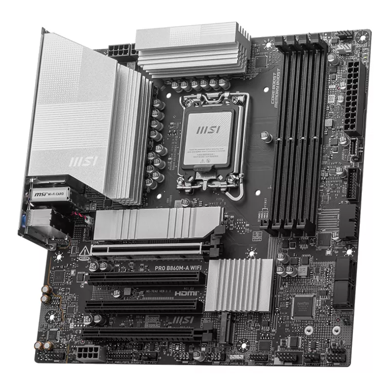 MSI PRO B860M-A WIFI pagrindinė plokštė Intel B860 LGA 1851 (Socket V1) micro ATX