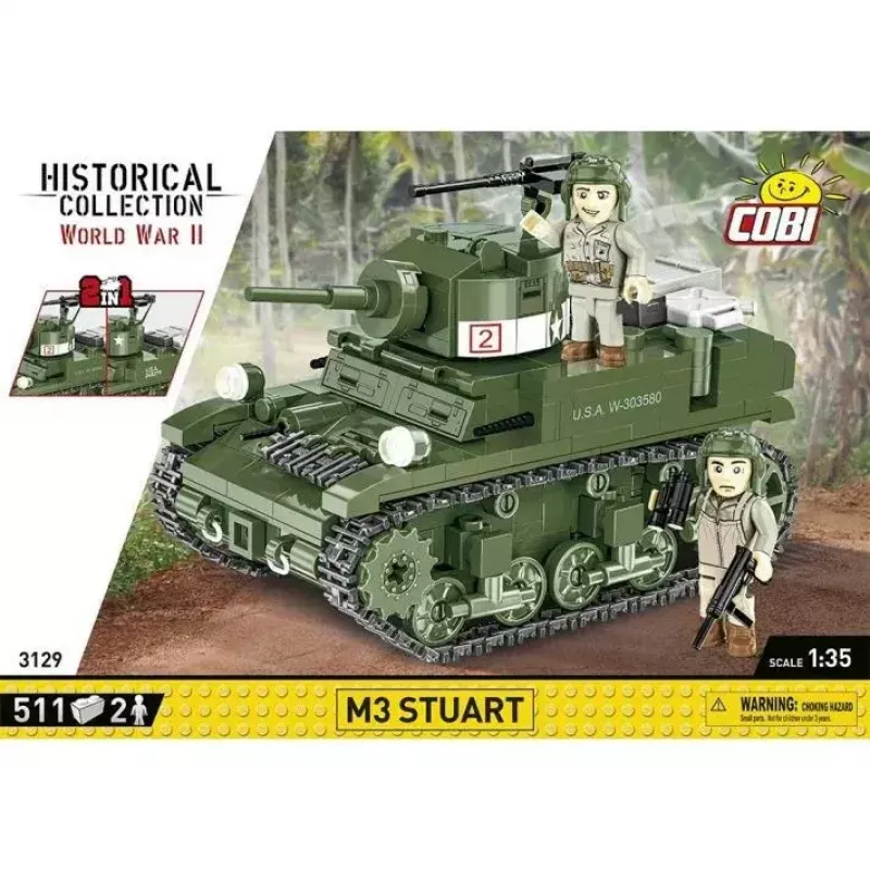 Statybinis blokų rinkinys Cobi Blocks M3 Stuart, 511 vnt., suderinamas su kitais prekių ženklais