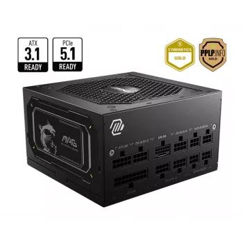 MSI MAG A850GL PCIE5 II maitinimo blokas 850 W 20+4 kontaktų ATX ATX juodas