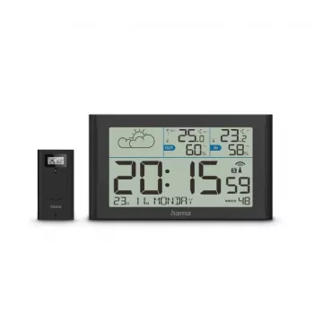 Skaitmeninė meteorologinė stotelė Hama 00222216 juoda vidaus ir lauko termometras higrometras