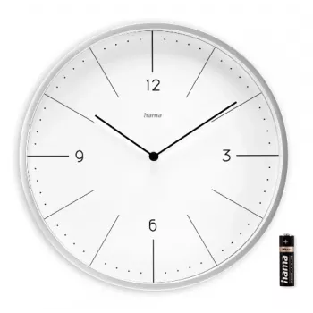 Kvarcinis laikrodis Hama Sardinia Circle Pilkas Baltas Baterija AA 300 mm