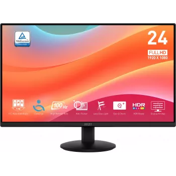MSI Pro MP242L kompiuterio monitorius 60,5 cm (23,8 col.) 1920 x 1080 pikselių Full HD LCD juodas