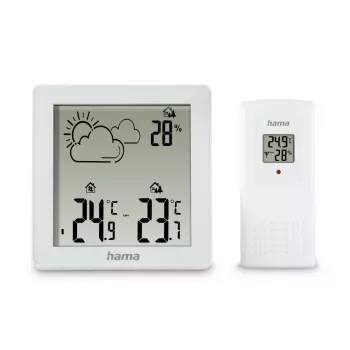 Hygrometer Thermometer Hama Zakynthos White Indoor Outdoor baterija AAA
