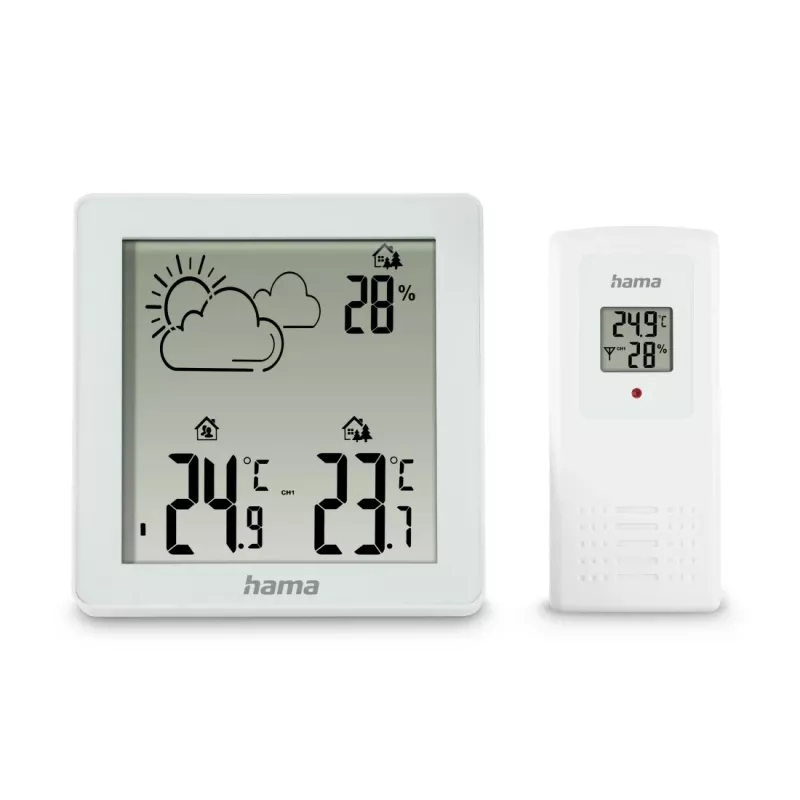 Hygrometer Thermometer Hama Zakynthos White Indoor Outdoor baterija AAA