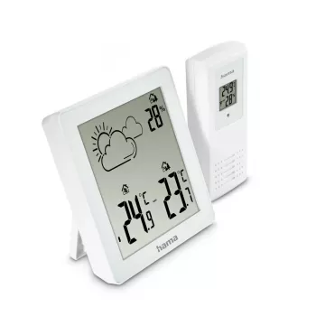 Hygrometer Thermometer Hama Zakynthos White Indoor Outdoor baterija AAA