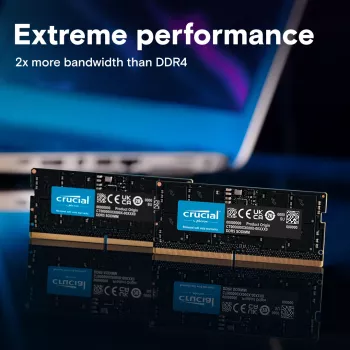 MICRON / CRUCIAL nešiojamojo kompiuterio atmintis - Crucial DDR5-5600 SODIMM - 128 GB rinkinys (64 GB x 2)