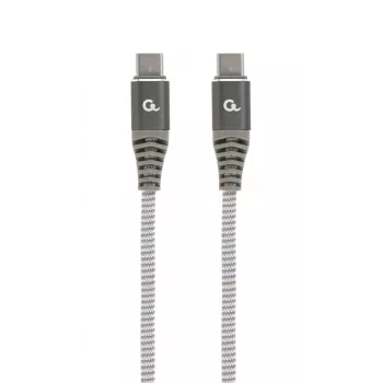 GEMBIRD Premium 100W Type-C Power Delivery (PD) įkrovimo ir duomenų laidas, 1.5 m - pilka