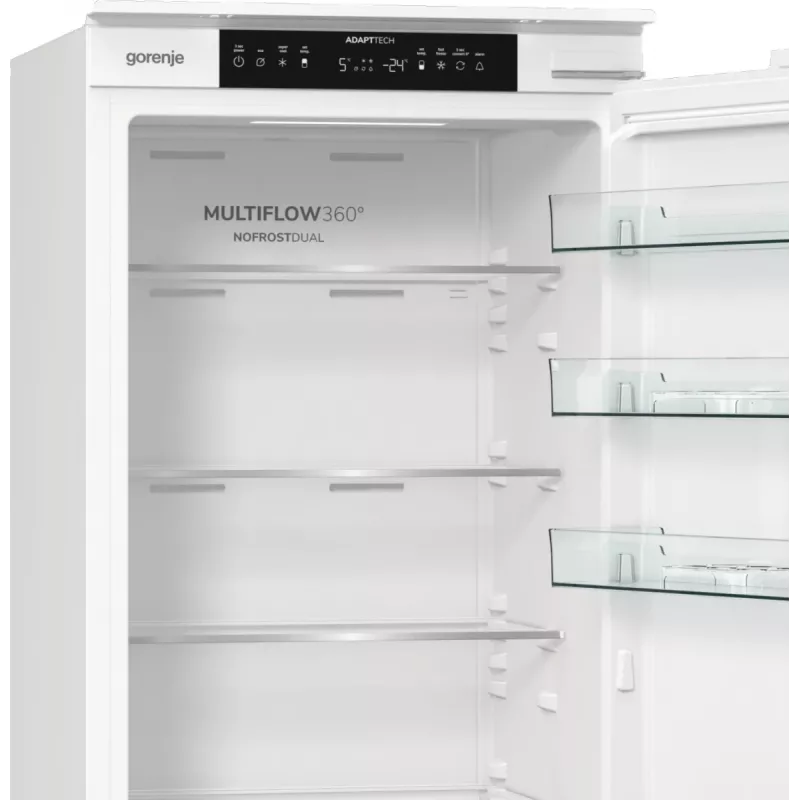 Gorenje Kombinuotas šaldytuvas-šaldiklis NRKI519E41 BK070, 284 L, SN-N, 6 kg/24h, E, Fresh zone skyrius, Baltas
