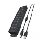 ICY BOX IB-HUB1720-U3 Juoda