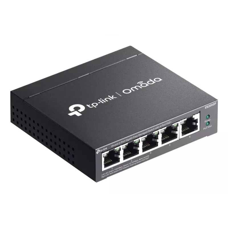 TP-Link Omada 5 prievadų gigabitinio Ethernet lengvai valdomas komutatorius su 4 PoE+ prievadais