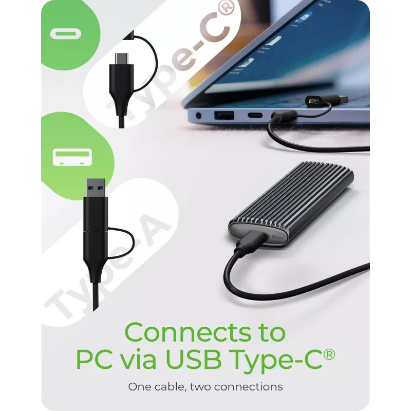 ICY BOX IB-1808MCT-CU31 SSD korpusas Juoda M.2
