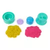 Kinetic Sand, SquishBlossom žydinti gėlė, Velykų krepšelio priedai, yra 8 uncijų neoninės geltonos ir rožinės formuojamo žaidimų smėlio, puodas ir formelės, sensoriniai žaislai vaikams