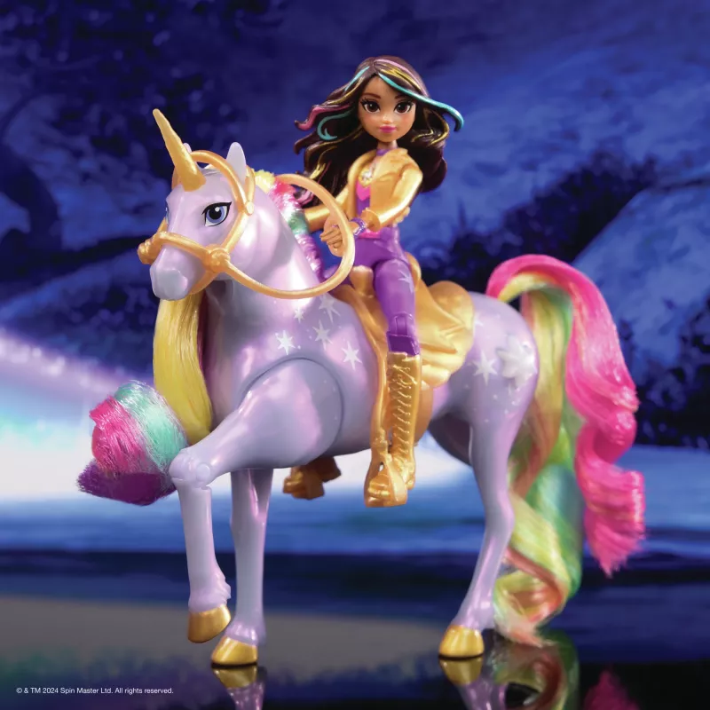 Mados lėlė Usorteret Unicorn Academy Sophia & Light Magic Wildstar su vaivorykštės šviesos efektais, LR44 baterijos, 241 mm