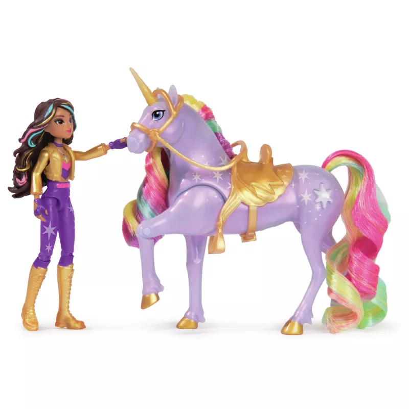 Mados lėlė Usorteret Unicorn Academy Sophia & Light Magic Wildstar su vaivorykštės šviesos efektais, LR44 baterijos, 241 mm