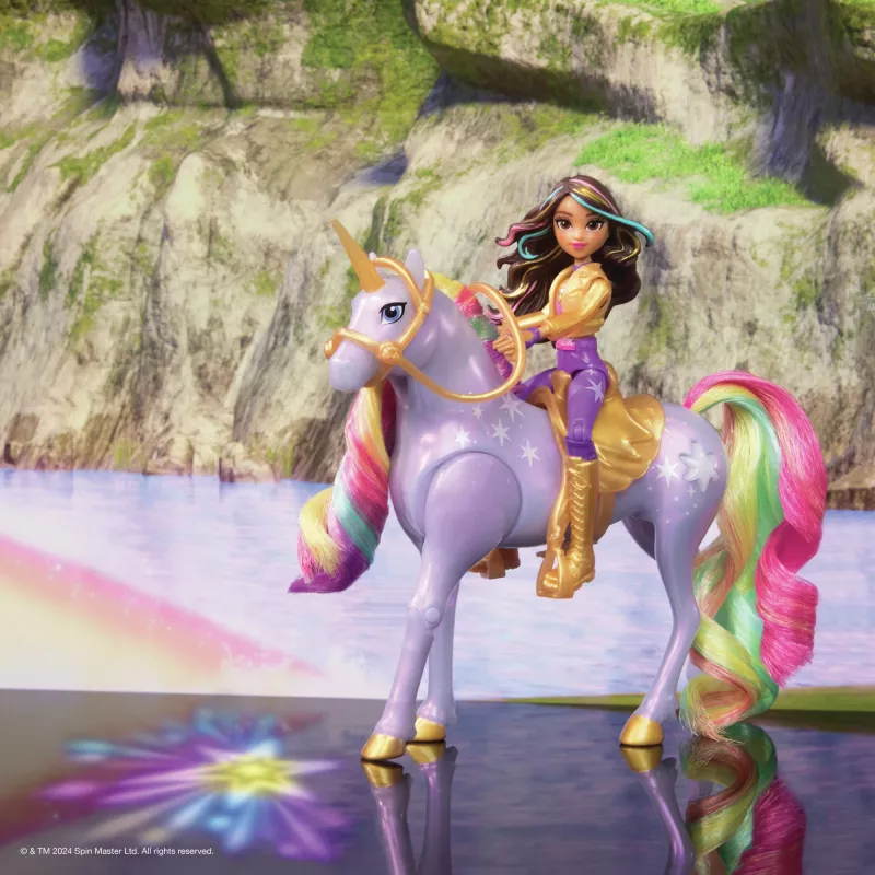 Mados lėlė Usorteret Unicorn Academy Sophia & Light Magic Wildstar su vaivorykštės šviesos efektais, LR44 baterijos, 241 mm
