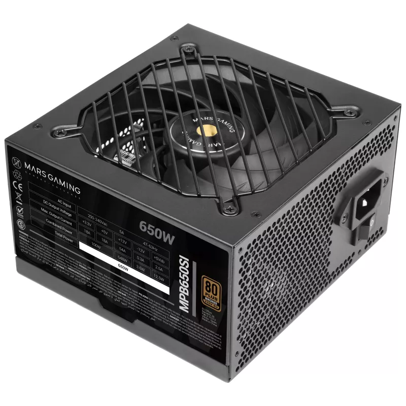 Mars Gaming MPB650SI maitinimo blokas 650 W 24 kontaktų ATX ATX juodas
