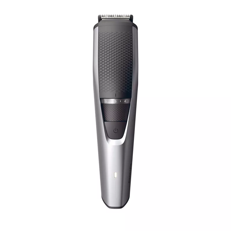 Barzdos kirpimo mašinėlė Philips BEARDTRIMMER Series 3000 BT3239/15, 0,5 mm–10 mm, 20 ilgio žingsnių, įkraunama per USB, juoda/sidabrinė