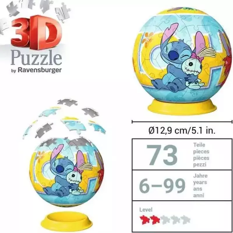 3D Puzzle Ball Ravensburger Disney Stitch 73 vnt.