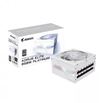 Maitinimo blokas GIGABYTE AORUS ELITE P850W 850W ATX 80 PLUS Platinum visiškai modulinis baltas 120mm ventiliatorius