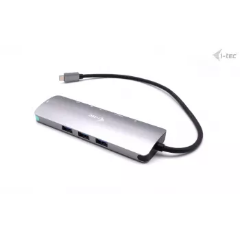 i-tec USB-C Metal Nano dokų stotelė 4K HDMI LAN su maitinimo tiekimu 100W + universalus įkroviklis 100W