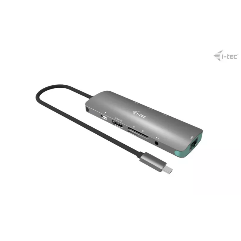 i-tec USB-C Metal Nano dokų stotelė 4K HDMI LAN su maitinimo tiekimu 100W + universalus įkroviklis 100W