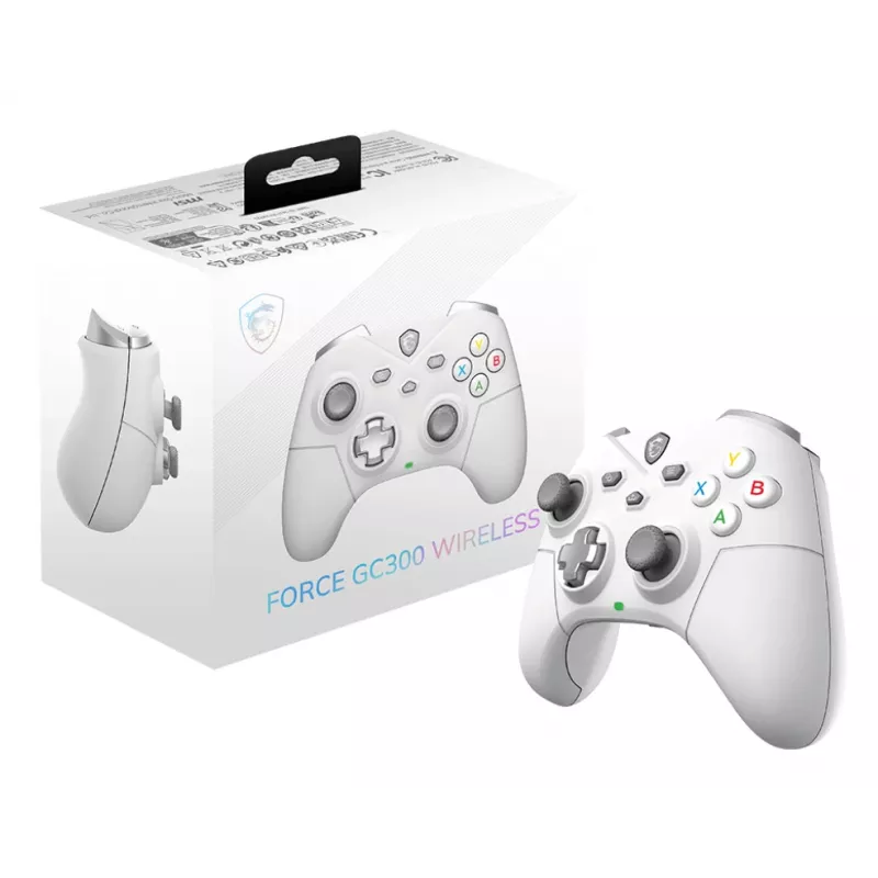 MSI FORCE GC300 WIRELESS WHITE USB 2.0 žaidimų pultas analoginis PC