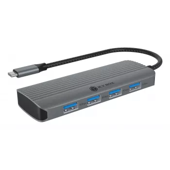 ICY BOX IB-DK4022a-CPD laidinis USB 3.2 Gen 1 (3.1 Gen 1) Type-C aliuminis, sidabrinis