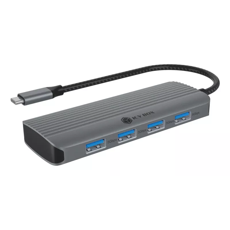ICY BOX IB-DK4022a-CPD laidinis USB 3.2 Gen 1 (3.1 Gen 1) Type-C aliuminis, sidabrinis