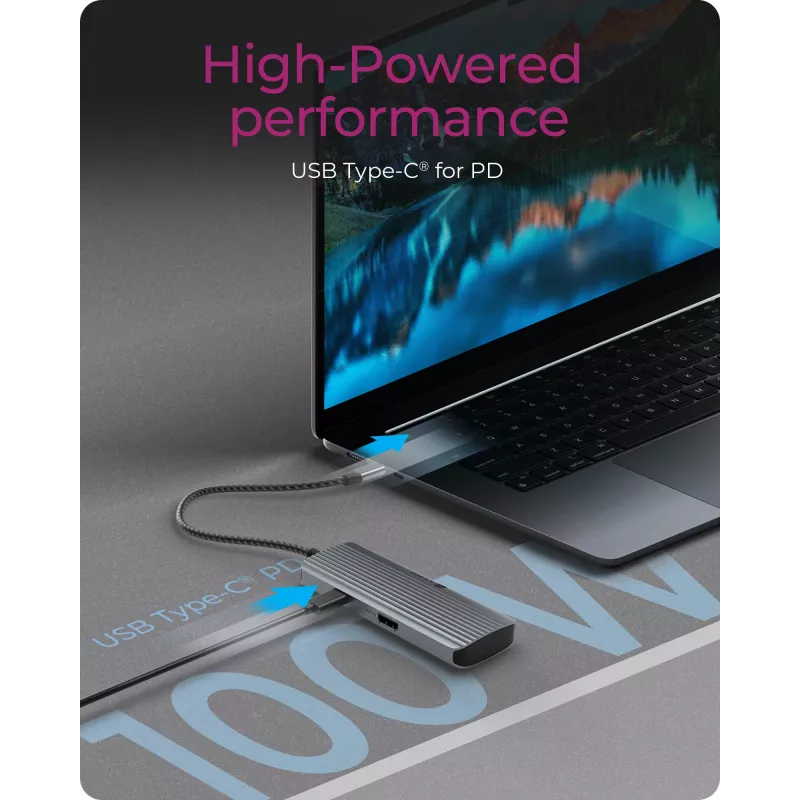 ICY BOX IB-DK4022a-CPD laidinis USB 3.2 Gen 1 (3.1 Gen 1) Type-C aliuminis, sidabrinis