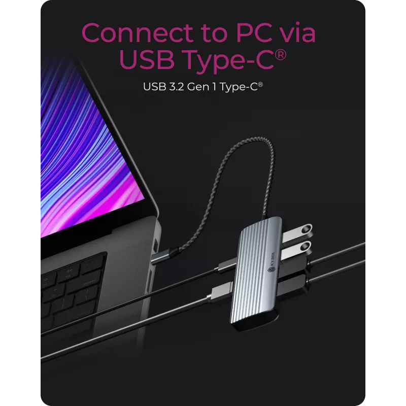 ICY BOX IB-DK4022a-CPD laidinis USB 3.2 Gen 1 (3.1 Gen 1) Type-C aliuminis, sidabrinis