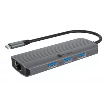 ICY BOX IB-DK4034a-CPD laidinė USB 3.2 Gen 1 (3.1 Gen 1) Type-C aliuminio, sidabro