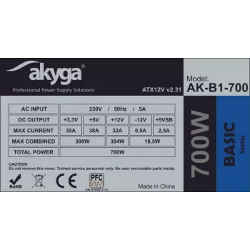 AKYGA maitinimo blokas - 700W 20+4 kontaktų ATX
