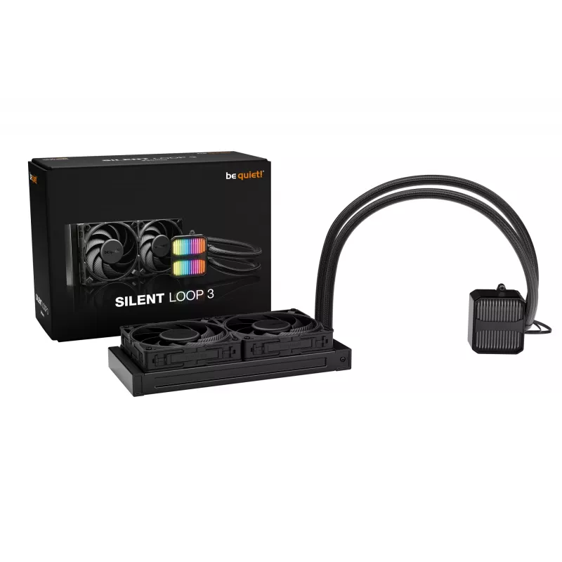 be quiet! Silent Loop 3 240 mm procesoriaus skysčio aušinimo sistema “viskas viename” 12 cm juoda 1 vnt.