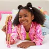 Barbie Fashionistas lėlė #230 su metalo rožine mini suknele su širdelės išpjova, blondinai plaukai