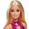 Barbie Fashionistas lėlė #230 su metalo rožine mini suknele su širdelės išpjova, blondinai plaukai