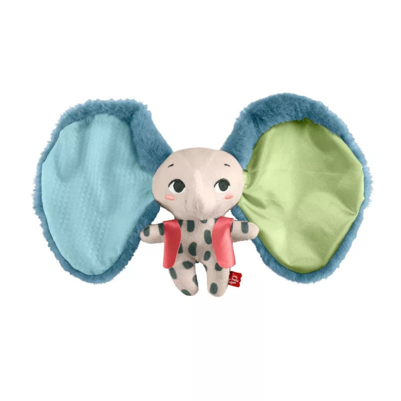 Minkštas žaislas MATTEL Fisher-Price Planet Friends Giant Ear Elephant HKD63, pliušinis dramblio kompanjonas