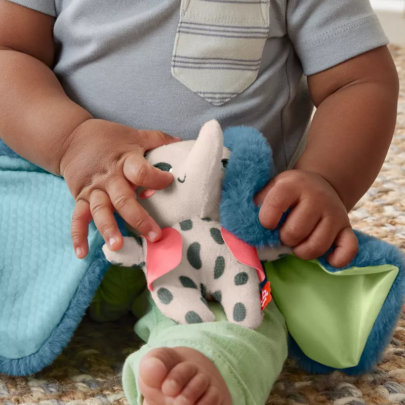 Minkštas žaislas MATTEL Fisher-Price Planet Friends Giant Ear Elephant HKD63, pliušinis dramblio kompanjonas