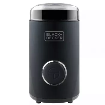 Kavos malūnėlis Juoda & Decker BXCG150E — 150 W, 50 g talpa, nerūdijančio plieno peiliai, mygtukinis valdymas