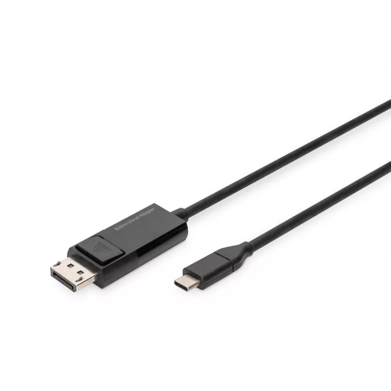 DIGITUS USB Type-C į DisplayPort dvikryptis, maks. rezoliucija 8K 30 Hz, ilgis 2 m, juodas