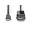 DIGITUS USB Type-C į DisplayPort dvikryptis, maks. rezoliucija 8K 30 Hz, ilgis 2 m, juodas