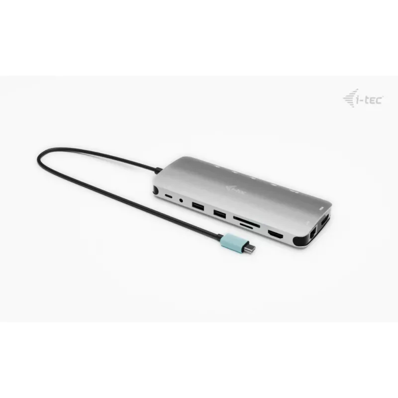 i-tec Metal USB-C Nano 3x Display Dock, 2x HDMI 1x USB-C vaizdo su Power Delivery 140W + Universalus įkroviklis 140 W